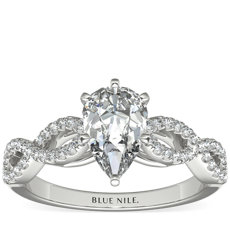鉑金Infinity 扭紋微密釘鑽石訂婚戒指（1/4 克拉總重量）